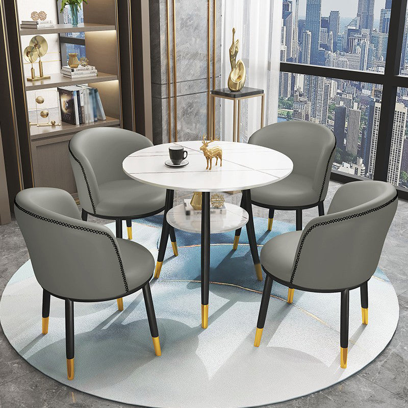 Stone Dining Table Traditional Luxury Round Dining Site Table with Tripod Base
