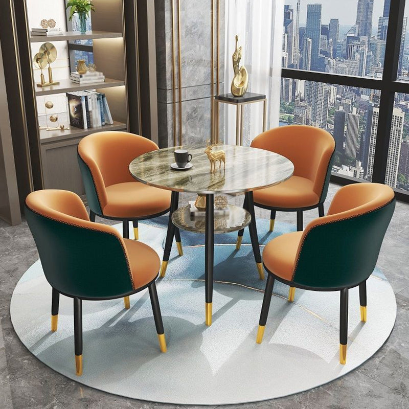 Stone Dining Table Traditional Luxury Round Dining Site Table with Tripod Base