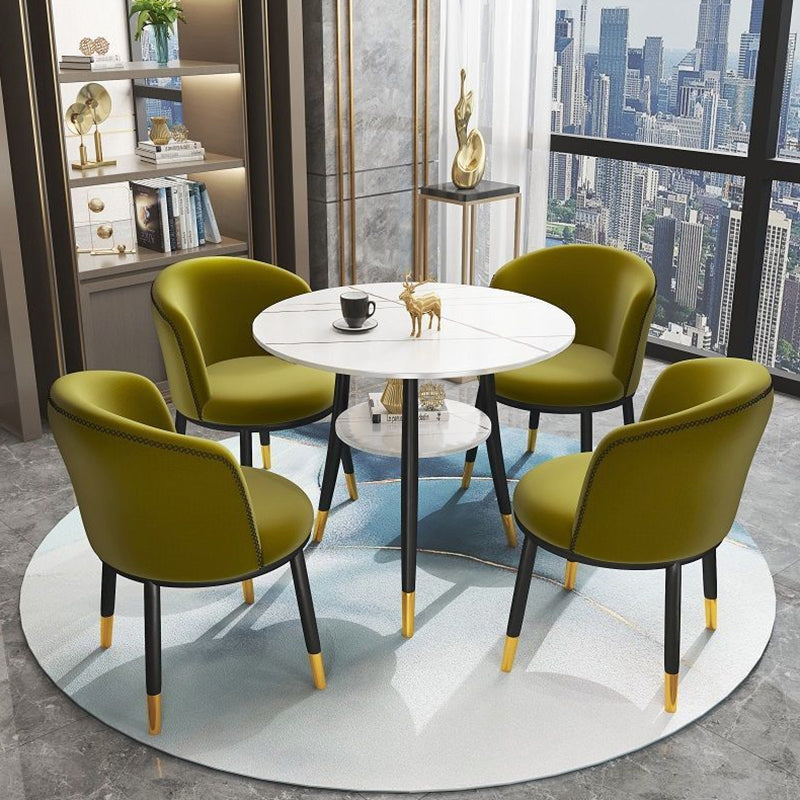 Stone Dining Table Traditional Luxury Round Dining Site Table with Tripod Base