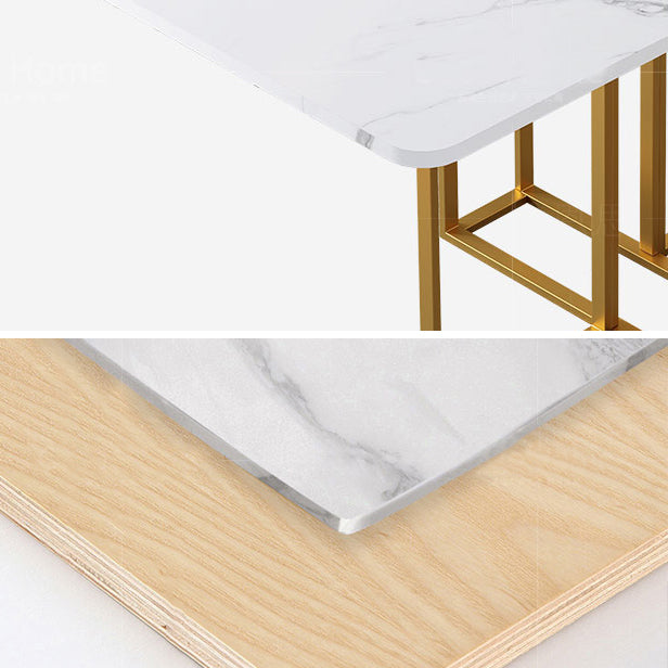 Mesa de comedor rectangular plegable de 59 '' en mesa moderna y moderna blanca con base de caballete