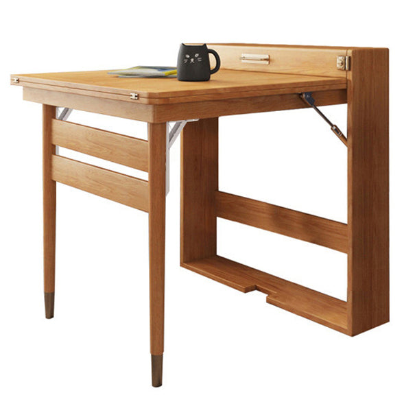Tavolo da pranzo pieghevole in legno di frassino da 60 pollici Tavolo rettangolare moderno medievale con 3 gambe