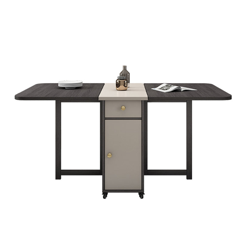 Rectangle Mid-Century Modern Dining Table Drop-Leaf Table with Ash Solid Wood Base,59"L x 29.1"H