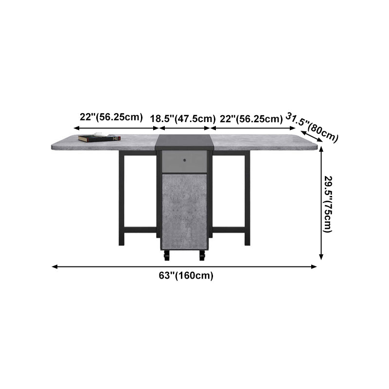 Contemporary Style Folding Dining Table Rectangle Table for Home