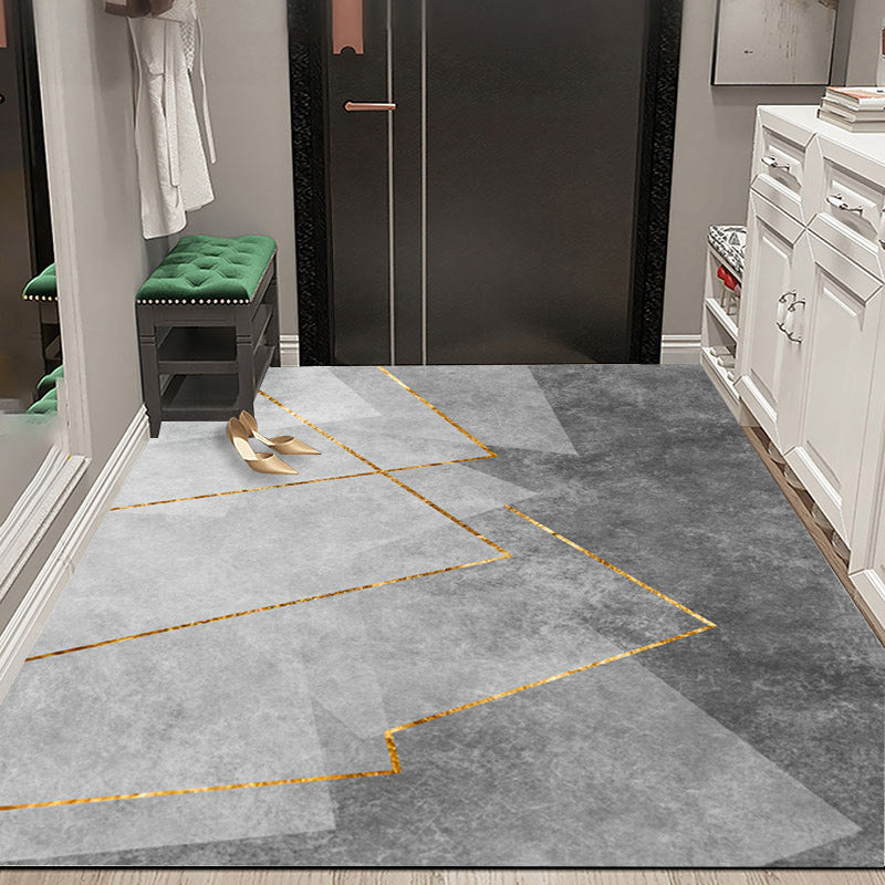 Luxury Washable Carpet Funky Contrast Panel Area Rug Polyester Non-Slip Carpet for Home Decor