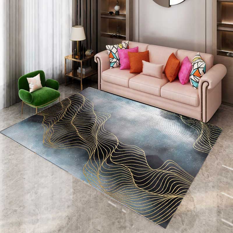 Contemporary Area Rug Leisure Abstract Pattern Indoor Rug Polyester Carpet for Living Room