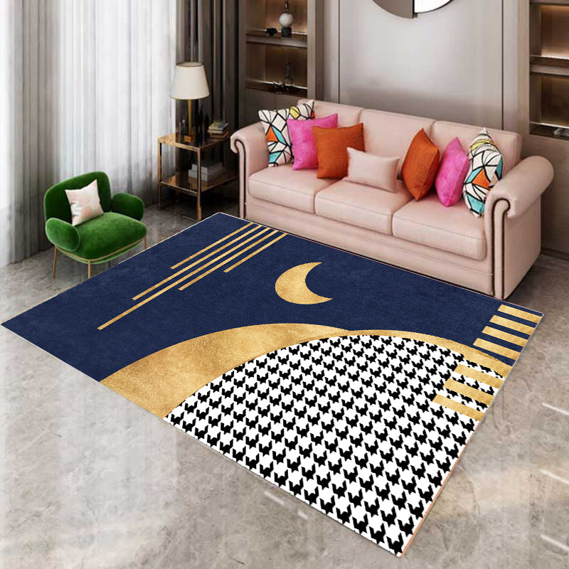 Contemporary Area Rug Leisure Abstract Pattern Indoor Rug Polyester Carpet for Living Room