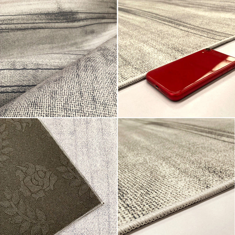Grey Modern Carpet Geometric Print Polyester Area Carpet Anti-Slip Easy Care Rug for Home Decor