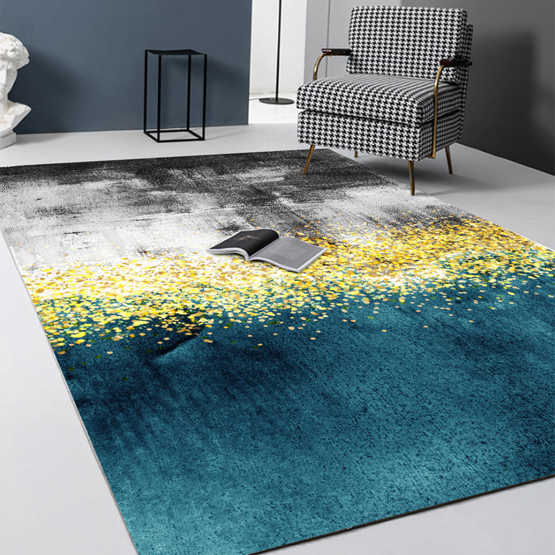 Grey Modern Carpet Geometric Print Polyester Area Carpet Anti-Slip Easy Care Rug for Home Decor