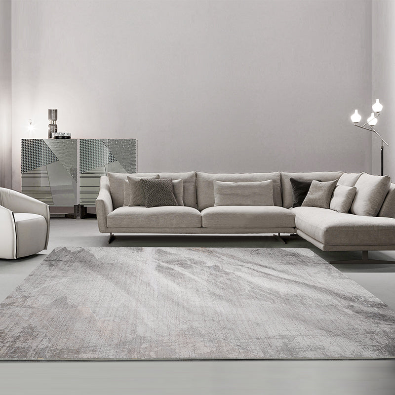 Alfombra moderna de la alfombra gris área de impresión geométrica alfombra de poliéster alfombra resistente a la mancha para decoración del hogar