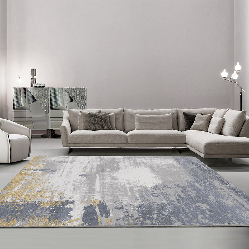 Alfombra moderna de la alfombra gris área de impresión geométrica alfombra de poliéster alfombra resistente a la mancha para decoración del hogar