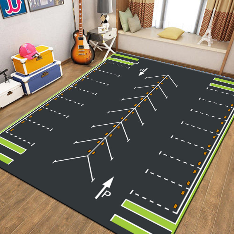 Fancy Modern Area Rug Track Pattern Polyester Area Carpet Stain Resistant Rug for Home Decor
