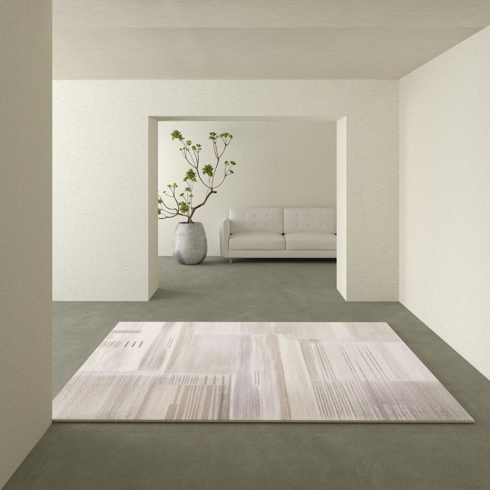 Freizeit Teppich Teppich Moderner Streifenmuster Teppich Polyester Waschbar Teppich mit Rutsch-Rücken