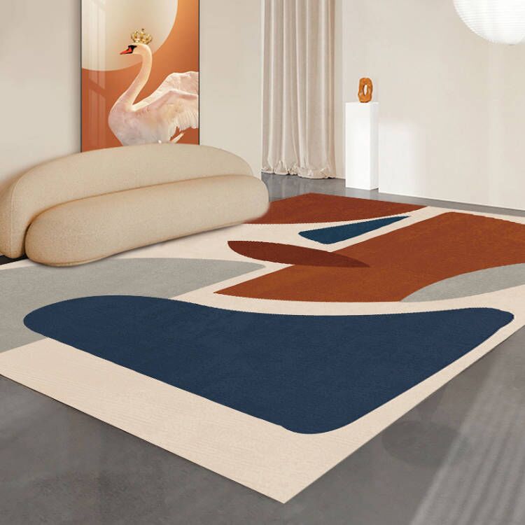Leisure Carpet Funky Contrast Panel Area Rug Polyester Living Room Carpet with Non-Slip Backing