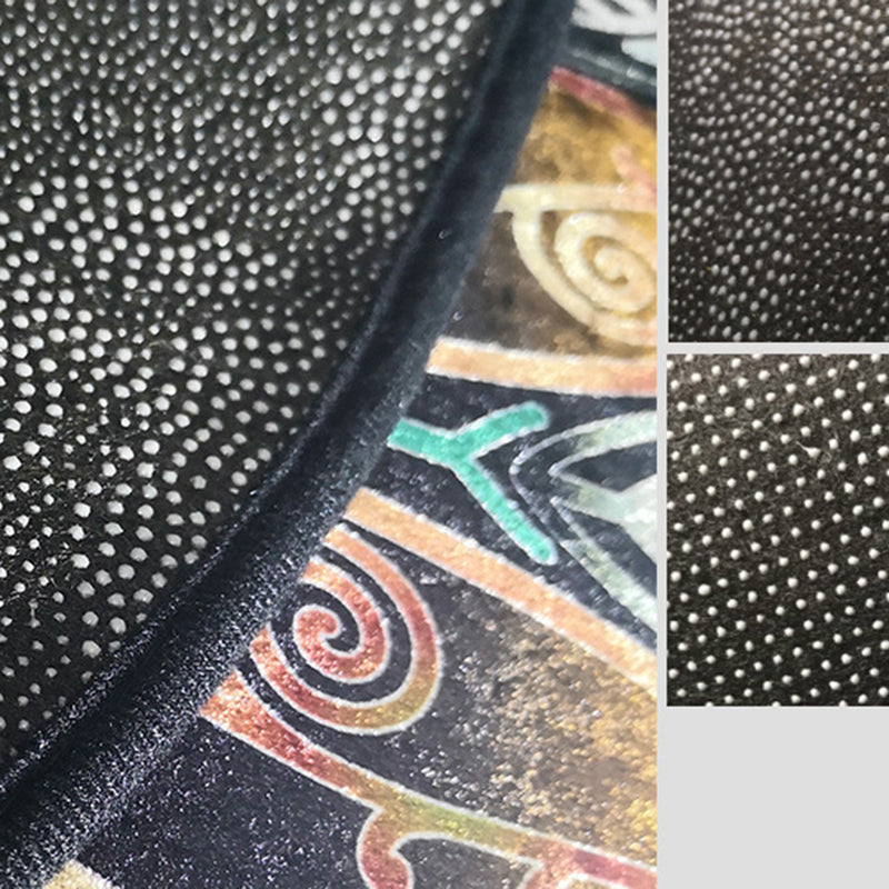 Black Modern Area Rug Polyester Flower Pattern Area Carpet Stain Resistant Rug for Home Decor