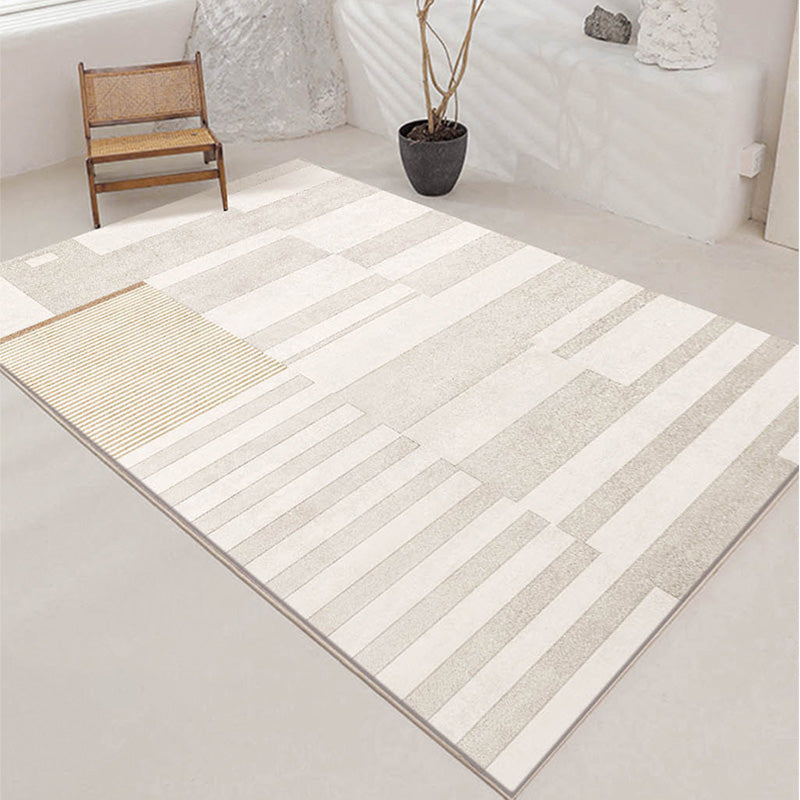 Simplicity Contrast Panel Rug Comfort Area Rug Polyester Anti-Slip Carpet for Home Decor