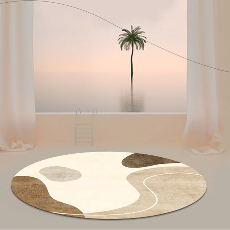 Area di colore a contrasto moderno tappeto tappeto in poliestere marrone tappeto anti-slip wasy care tappeto per soggiorno