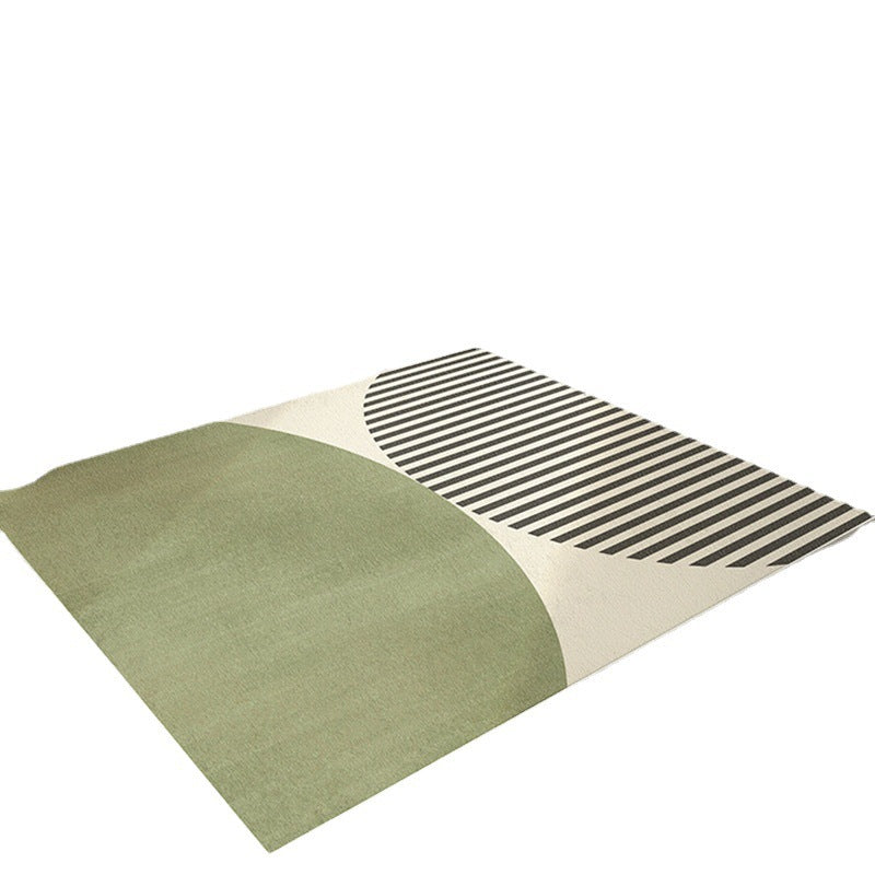 Modern Living Room Carpet Trendy Contrast Panel Rug Polyester Indoor Rug with Non-Slip Backing