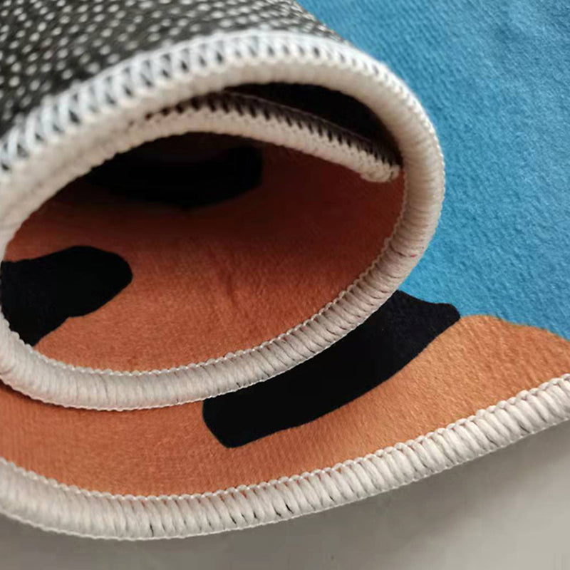 Minimalist Carpet Contrast Panel Carpet Polyester Stain Resistant Area Rug for Living Room