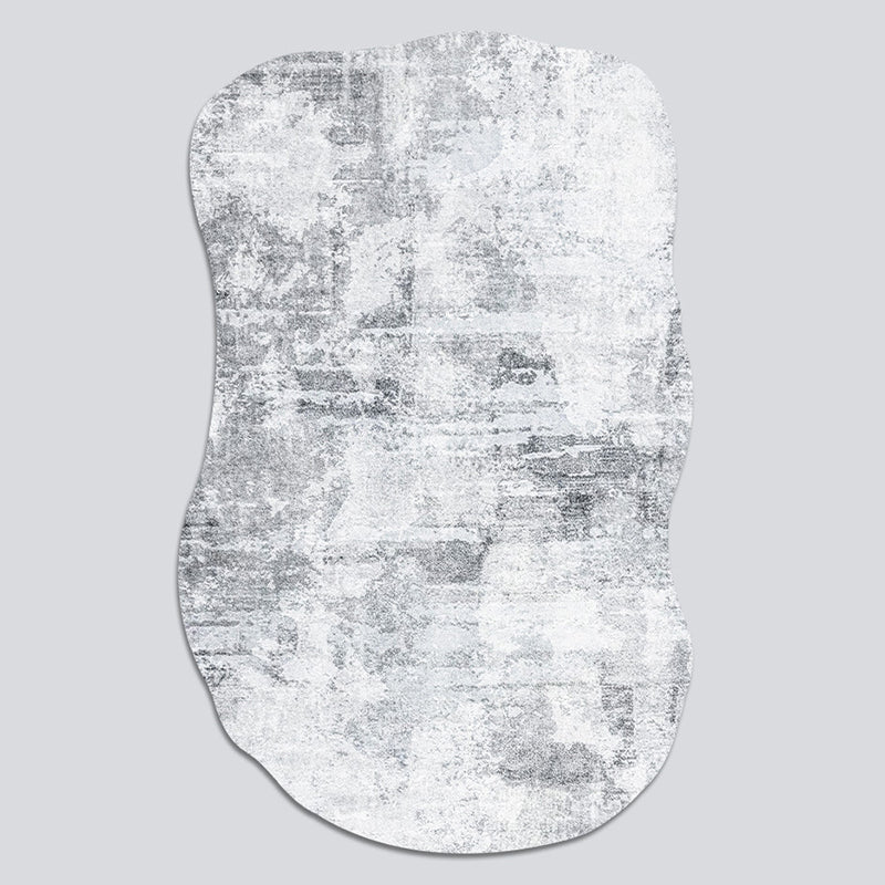 Fancy Grey Area Rug Modern Polyester Area Carpet Tie-Dye Pattern Stain Resistant Rug for Home Decor