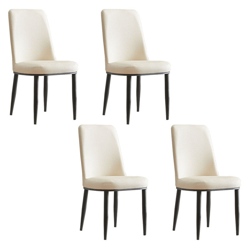 Silla de comedor moderna para interiores y exteriores, silla con respaldo sólido acolchado sin brazos de metal
