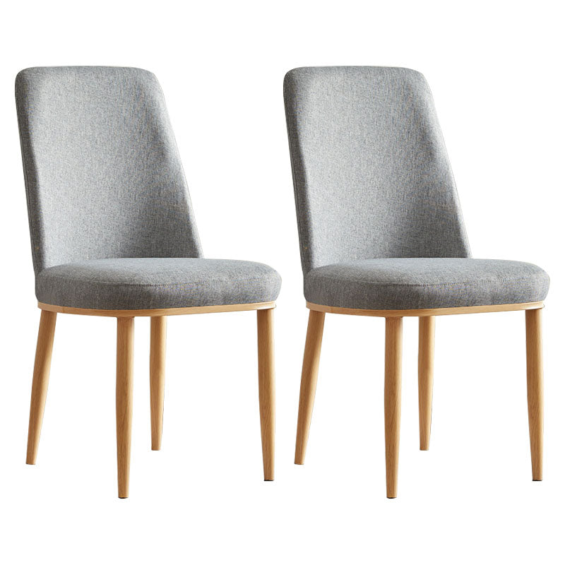 Silla de comedor moderna para interiores y exteriores, silla con respaldo sólido acolchado sin brazos de metal