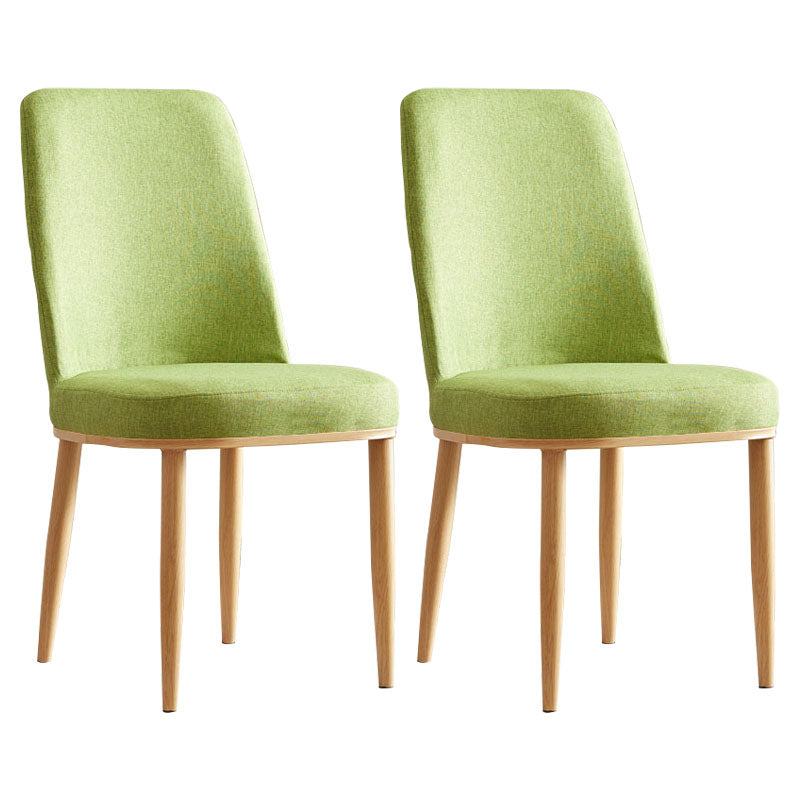Silla de comedor moderna para interiores y exteriores, silla con respaldo sólido acolchado sin brazos de metal