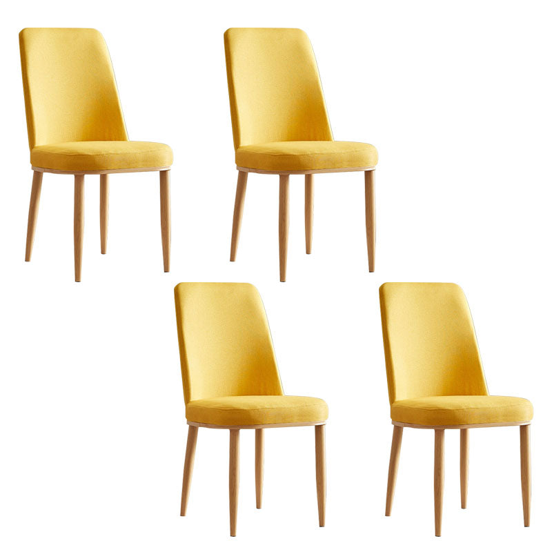 Silla de comedor moderna para interiores y exteriores, silla con respaldo sólido acolchado sin brazos de metal