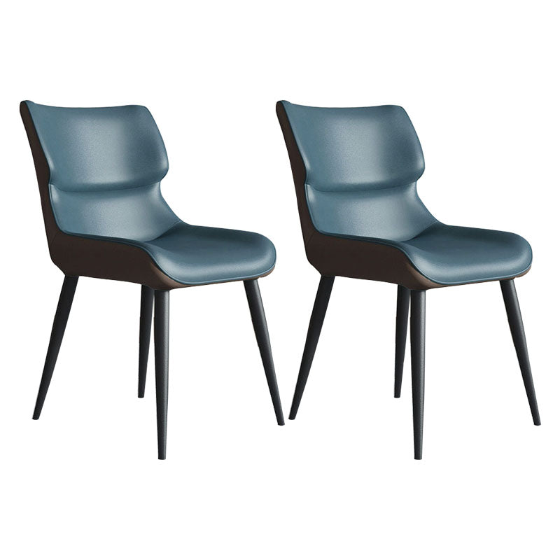 Sillas de comedor de cuero estilo moderno Butacas Parsons con respaldo (juego de 2)
