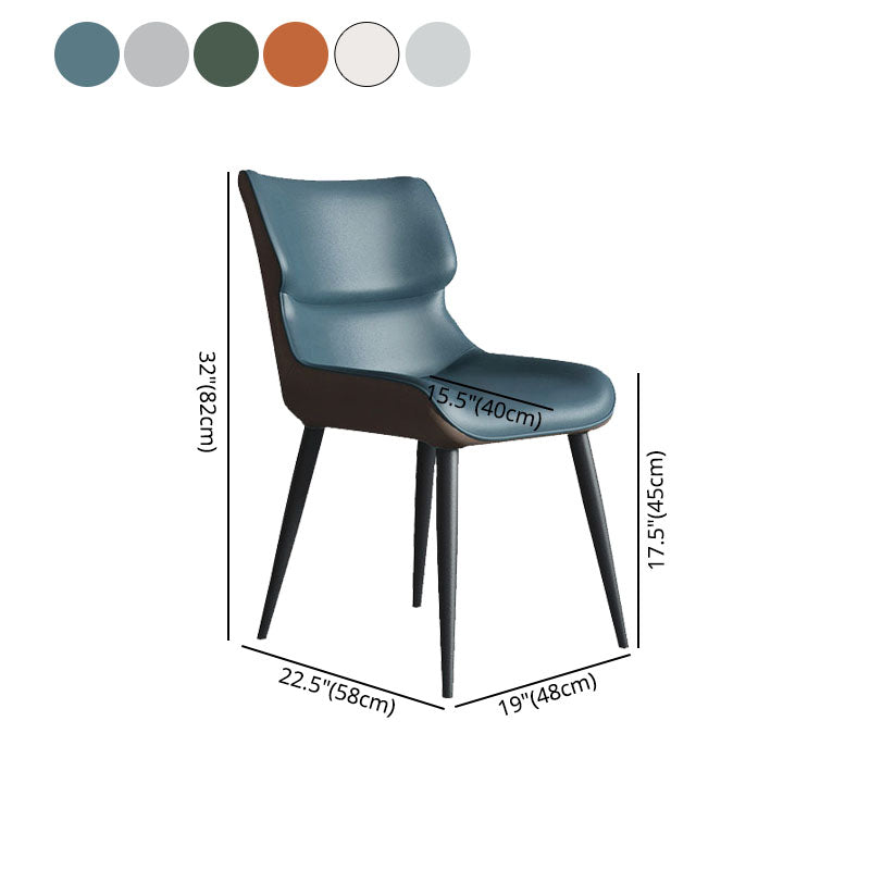 Sillas de comedor de cuero estilo moderno Butacas Parsons con respaldo (juego de 2)