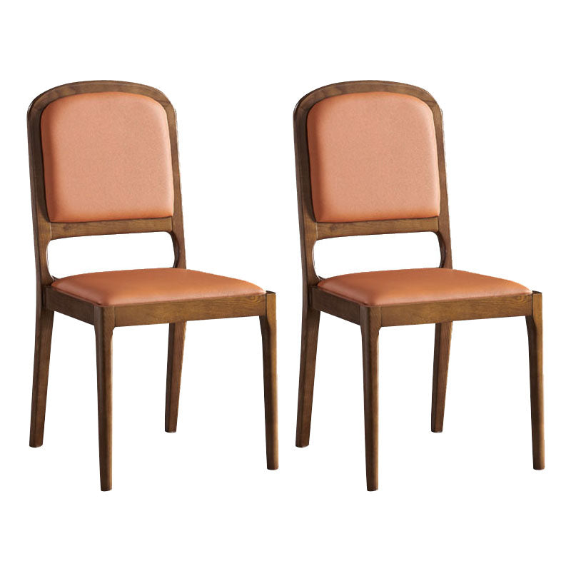 Chaises d'appoint de salle à manger en bois de style contemporain Chaises d'appoint de salle à manger à dossier ouvert (Ensemble de 2)