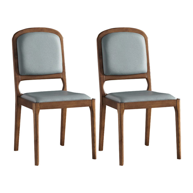 Chaises d'appoint de salle à manger en bois de style contemporain Chaises d'appoint de salle à manger à dossier ouvert (Ensemble de 2)