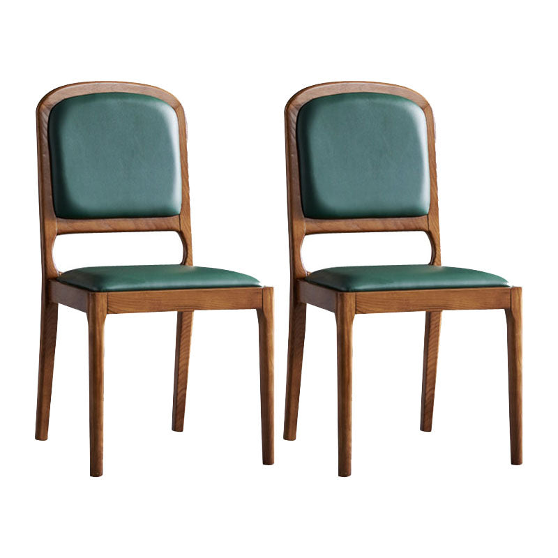 Chaises d'appoint de salle à manger en bois de style contemporain Chaises d'appoint de salle à manger à dossier ouvert (Ensemble de 2)