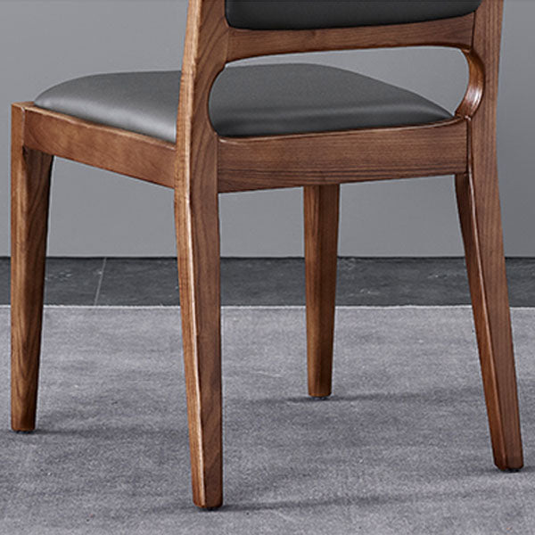 Chaises d'appoint de salle à manger en bois de style contemporain Chaises d'appoint de salle à manger à dossier ouvert (Ensemble de 2)