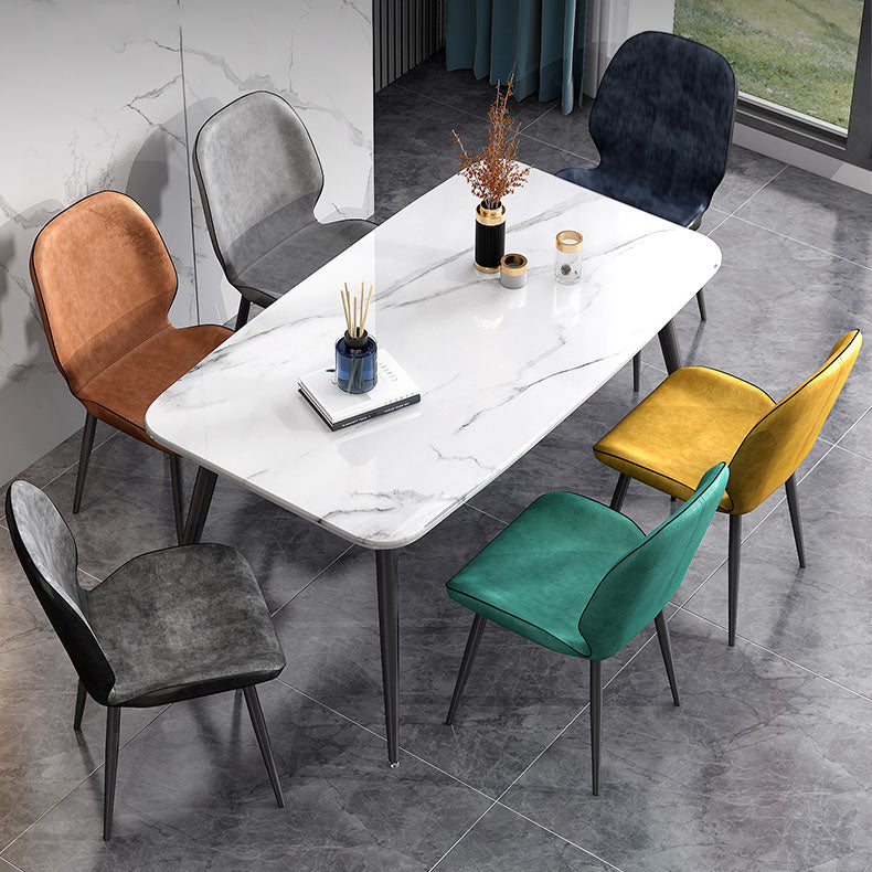 Minimalist Style Wingback Parsons Chairs Armless Dining Chairs for Kitchen