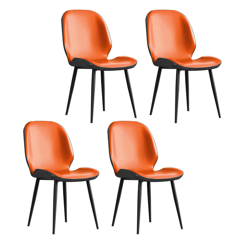 Minimalist Style Wingback Parsons Chairs Armless Dining Chairs for Kitchen