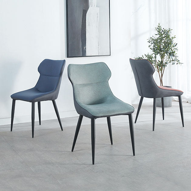 Chaises de salle à manger en faux cuir contemporain chaises sans bras pour cuisine