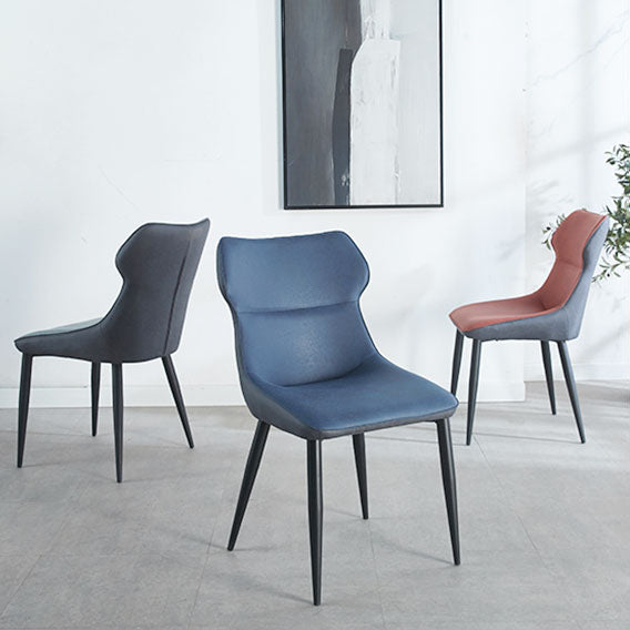 Chaises de salle à manger en faux cuir contemporain chaises sans bras pour cuisine