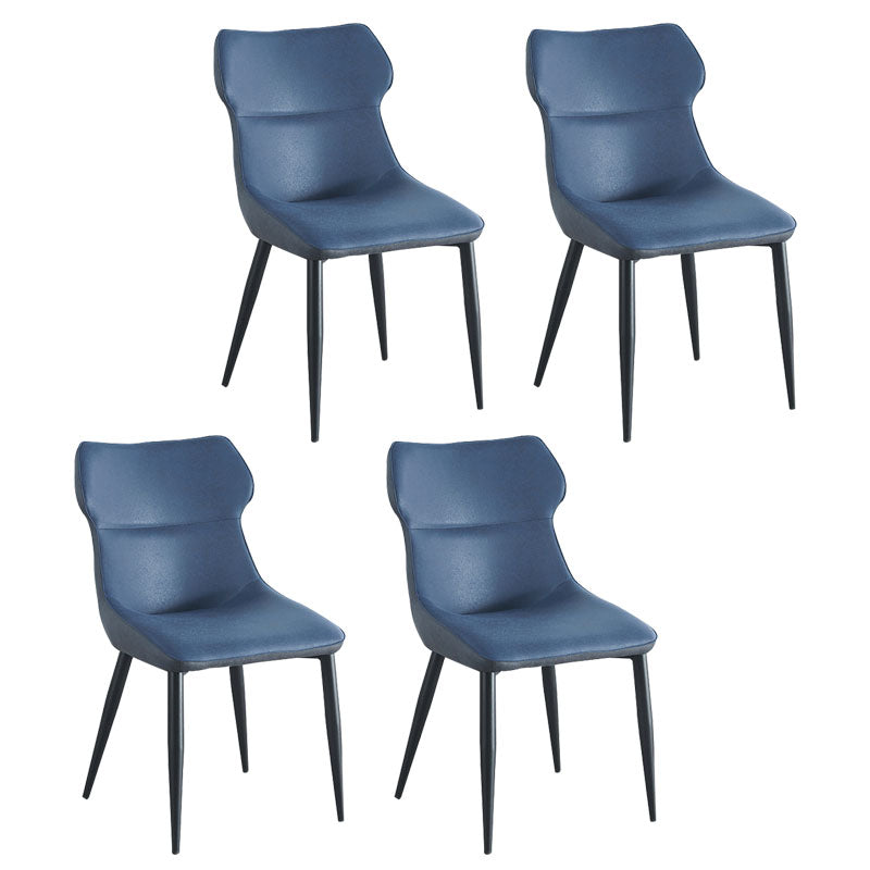 Chaises de salle à manger en faux cuir contemporain chaises sans bras pour cuisine
