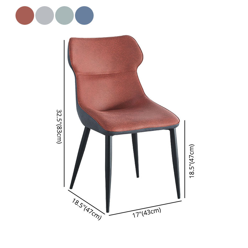 Chaises de salle à manger en faux cuir contemporain chaises sans bras pour cuisine