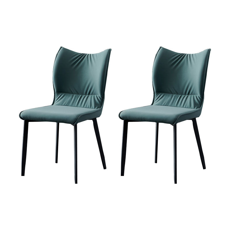 Chaises de salle à manger contemporaines en cuir PU, chaises latérales à dossier solide sans accoudoirs pour usage domestique