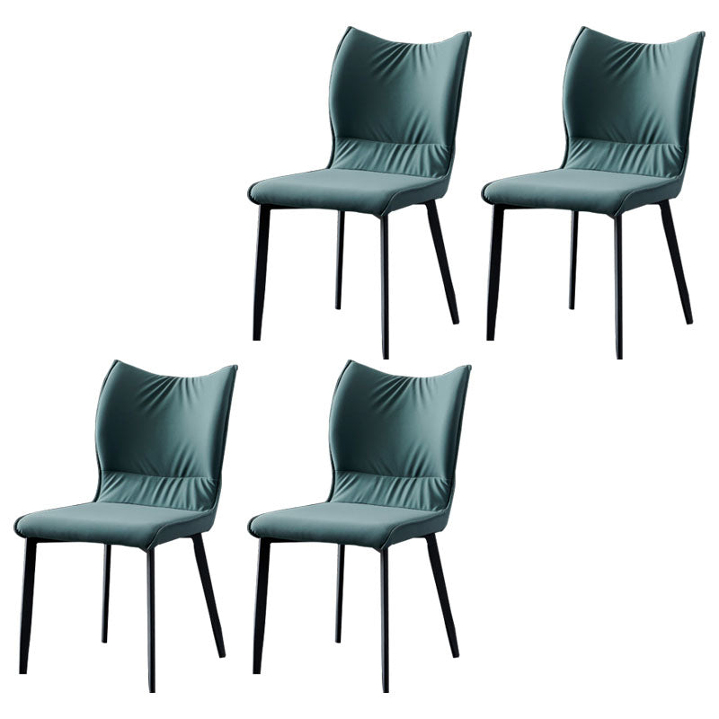 Chaises de salle à manger contemporaines en cuir PU, chaises latérales à dossier solide sans accoudoirs pour usage domestique