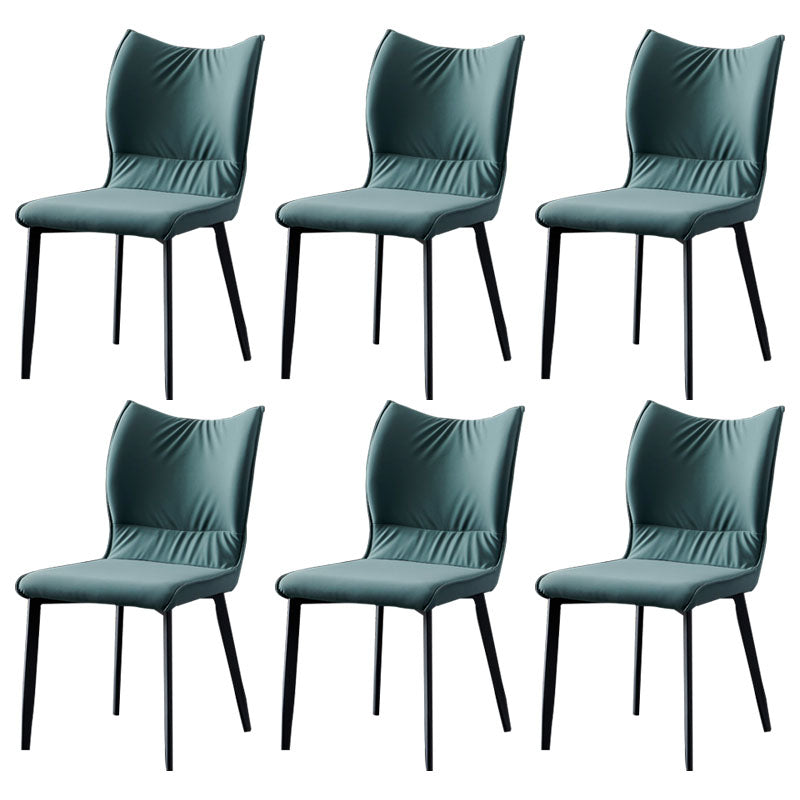 Chaises de salle à manger contemporaines en cuir PU, chaises latérales à dossier solide sans accoudoirs pour usage domestique