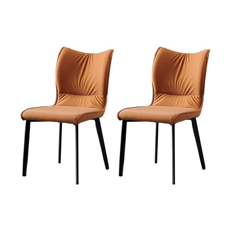 Chaises de salle à manger contemporaines en cuir PU, chaises latérales à dossier solide sans accoudoirs pour usage domestique