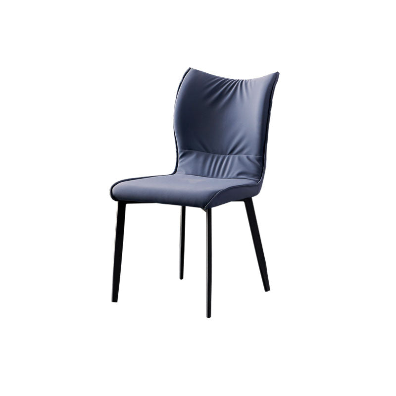 Chaises de salle à manger contemporaines en cuir PU, chaises latérales à dossier solide sans accoudoirs pour usage domestique