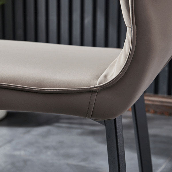 Chaises de salle à manger contemporaines en cuir PU, chaises latérales à dossier solide sans accoudoirs pour usage domestique