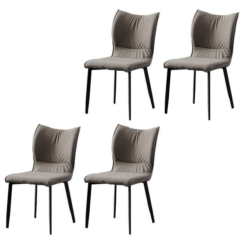 Chaises de salle à manger contemporaines en cuir PU, chaises latérales à dossier solide sans accoudoirs pour usage domestique
