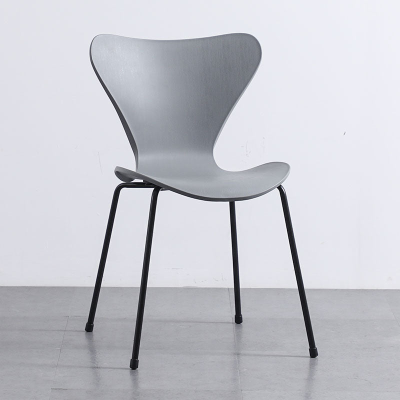 Home Wingback Dining Armless Chairs Indoor Dining Side Chairs with Metal Legs