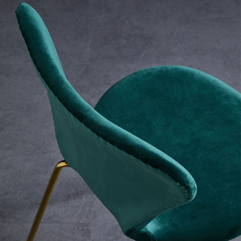 Home Wingback Dining Armless Chairs Indoor Dining Side Chairs with Metal Legs