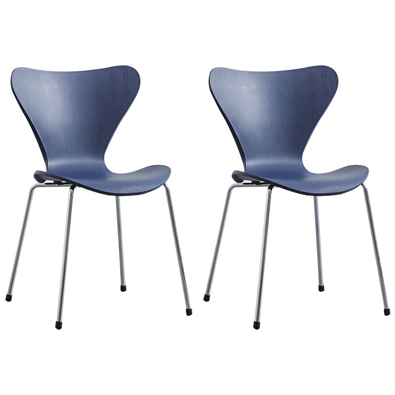 Home Wingback Dining Armless Chairs Indoor Dining Side Chairs with Metal Legs