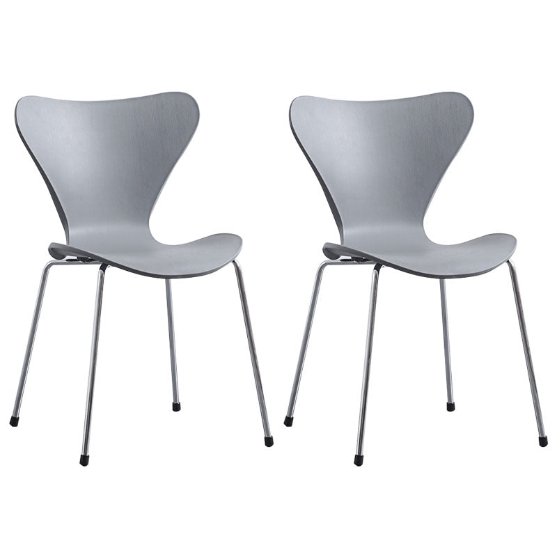 Home Wingback Dining Armless Chairs Indoor Dining Side Chairs with Metal Legs